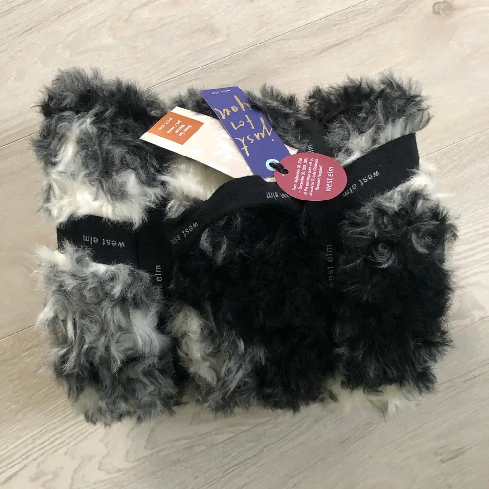 NWT West Elm Faux Fur Shearling Throw Blanket